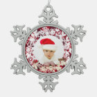 Fantaisie blanche sur rouge avec photo