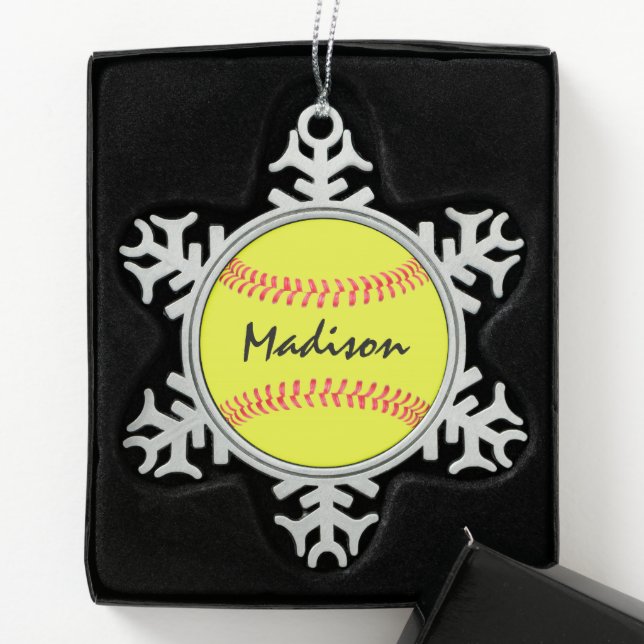 Ornement Flocon De Neige Fastpitball Softball Snowflake Noël Ornament (Boîte)