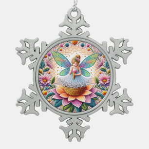 Ornement Flocon De Neige Fée de l'été colorée deux Illustration
