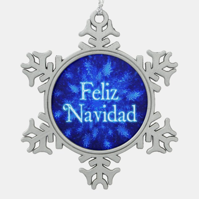 Ornement Flocon De Neige Feliz Navidad - Snowburst (Devant)