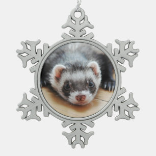 Ornement Flocon De Neige Ferret Cute Sable