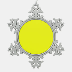 Ornement Flocon De Neige Festif Citron Couleur Jaune Personnaliser Ceci!