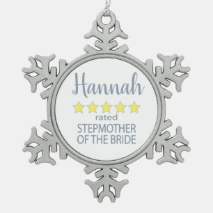 Ornement Flocon De Neige Fête de mariage et de mariage 5 étoiles Stepmère d
