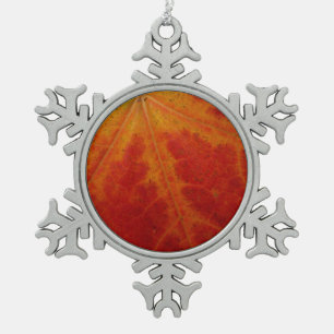Ornement Flocon De Neige Feuille d'érable rouge Abstraite Automne Photograp