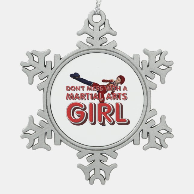 Ornement Flocon De Neige Fille SUPÉRIEURE d'arts martiaux (Devant)