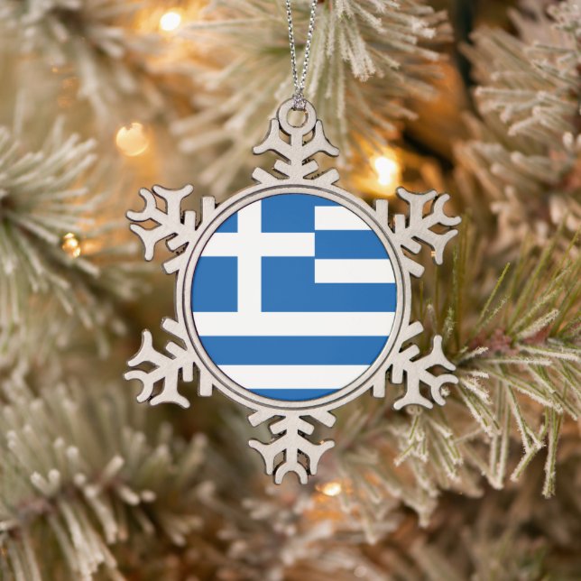 Ornement Flocon De Neige Flag de Greece (Arbre)