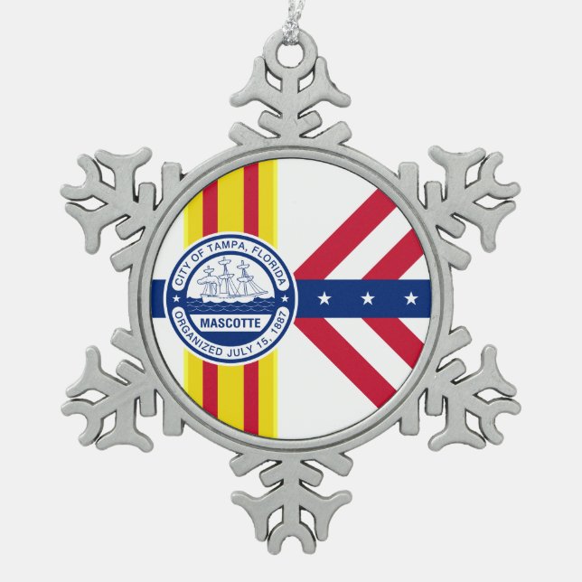 Ornement Flocon De Neige Flag of Tampa, Floride (Devant)