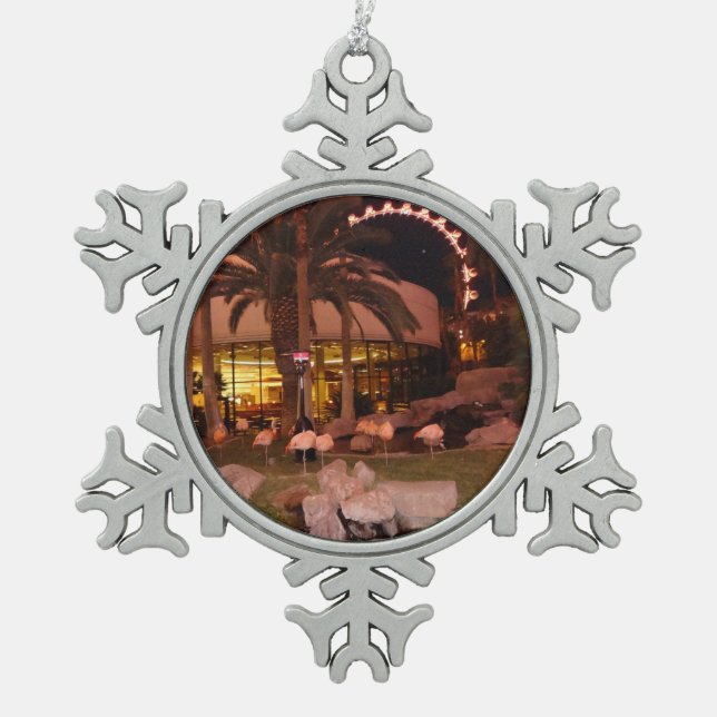Ornement Flocon De Neige Flamants roses, Las Vegas Snowflake (Devant)