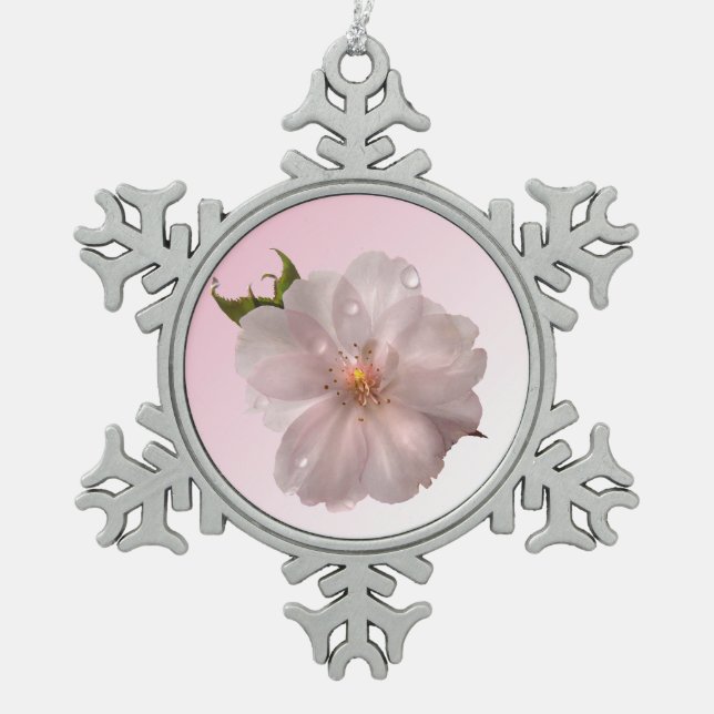 Ornement Flocon De Neige Fleur de cerise (Devant)