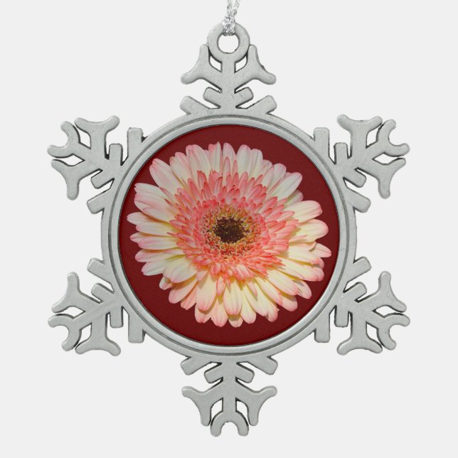 Ornement Flocon De Neige Fleur de germe rose simple (Devant)