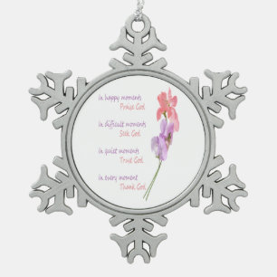 Ornement Flocon De Neige Fleur de pois doux Inspiration Chercher Dieu