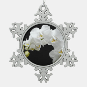 Ornement Flocon De Neige Fleur d'orchidée blanche