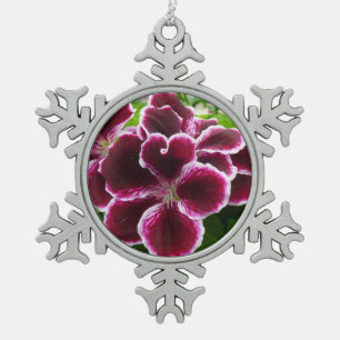Ornement Flocon De Neige Fleurs de géranium Regal Élégant Maroon Floral Lug