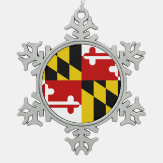 Ornement Flocon De Neige Flocon de neige de drapeau du Maryland