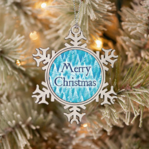 Ornement Flocon De Neige Forêt fractale bleue