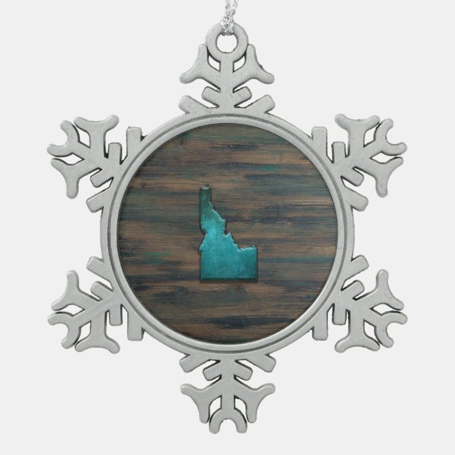 Ornement Flocon De Neige Forme d'état Idaho Turquoise (Devant)