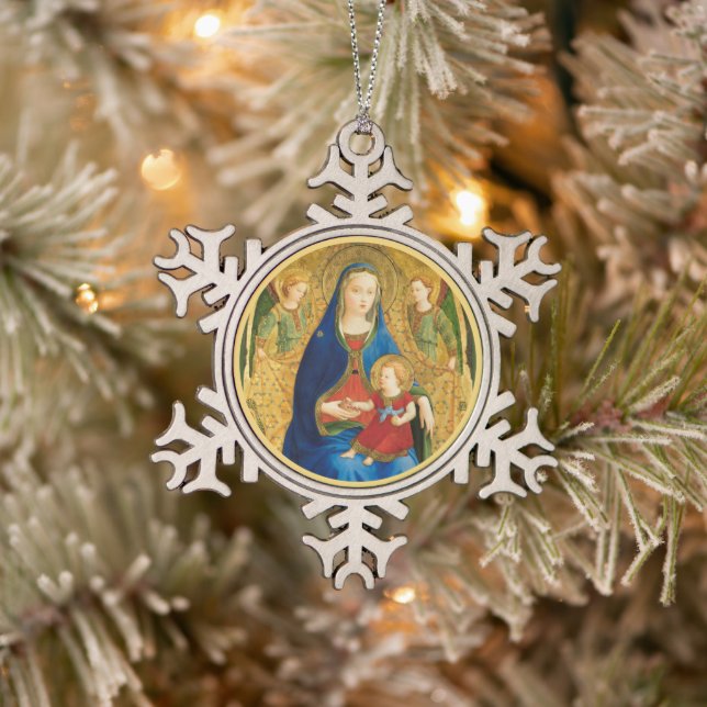 Ornement Flocon De Neige Fra Angelico Madonna et son enfant (Arbre)