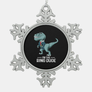 Ornement Flocon De Neige Garçons Porte-Bague T-Rex Dinosaur Soirée de maria