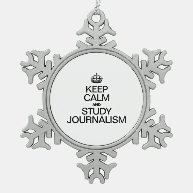 ORNEMENT FLOCON DE NEIGE GARDER CALME ET ÉTUDIER LE JOURNALISME (Devant)