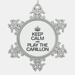 ORNEMENT FLOCON DE NEIGE GARDEZ LE CALME ET JOUEZ AU CARILLON