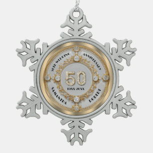 Ornement Flocon De Neige Glam 50 Anniversaire diamant blanc en or