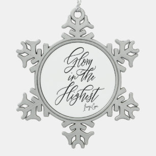 Ornement Flocon De Neige Gloire dans la plus haute religion Noir et Blanc