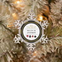 Gold Black Poker Chip Premier Noël Mr & Mrs.