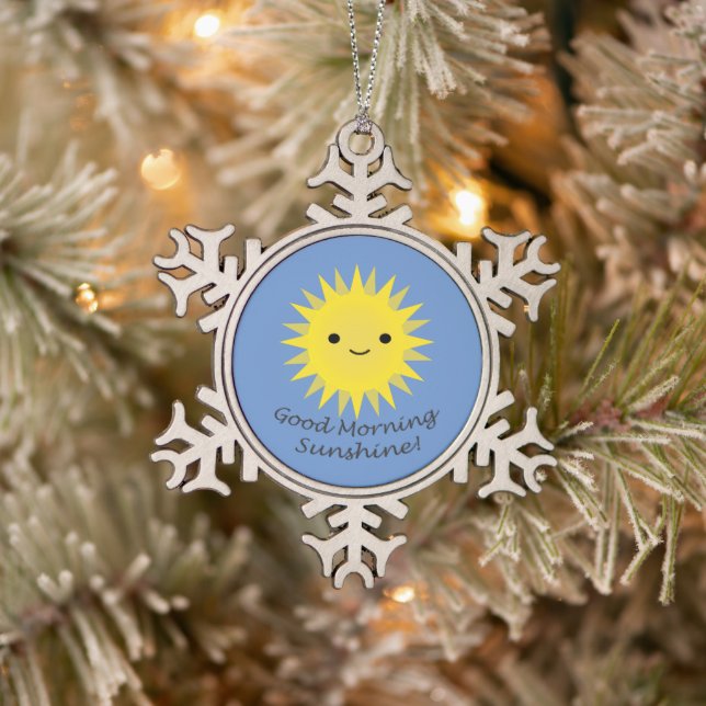Ornement Flocon De Neige Good morning Sunshine Cute Kawaii Sun (Arbre)