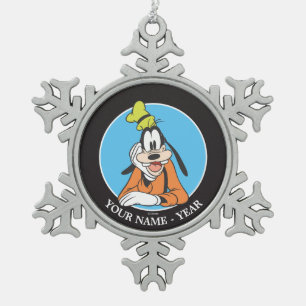 Ornement Flocon De Neige Goofy   Mains sur la chaîne Ajouter votre nom