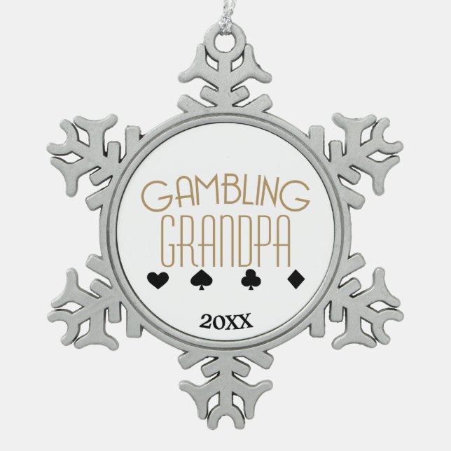 Ornement Flocon De Neige Grand-papa de jeu (Devant)