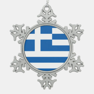 Ornement Flocon De Neige Grèce Drapeau du patriotisme grec