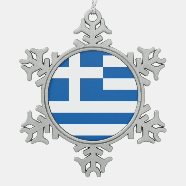 Ornement Flocon De Neige Grèce Drapeau du patriotisme grec (Devant)