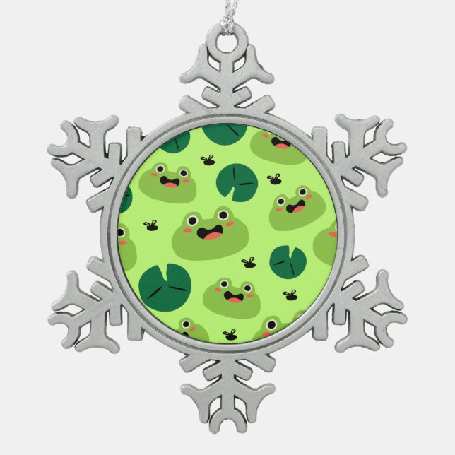 Ornement Flocon De Neige Grenouille drôle (Devant)