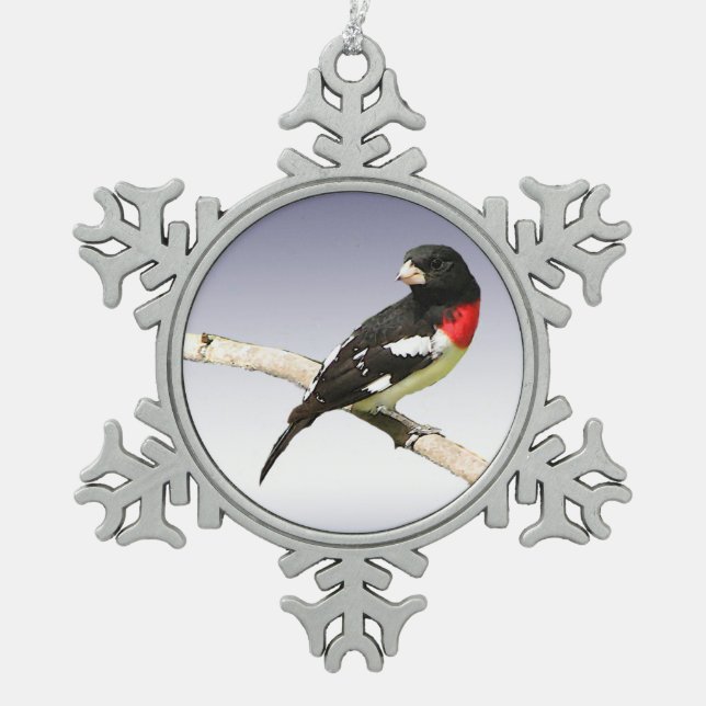 Ornement Flocon De Neige Grosbeak à poitrine rose (Devant)