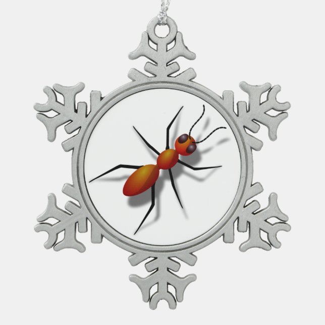 Ornement Flocon De Neige Grosse fourmi rouge (Devant)