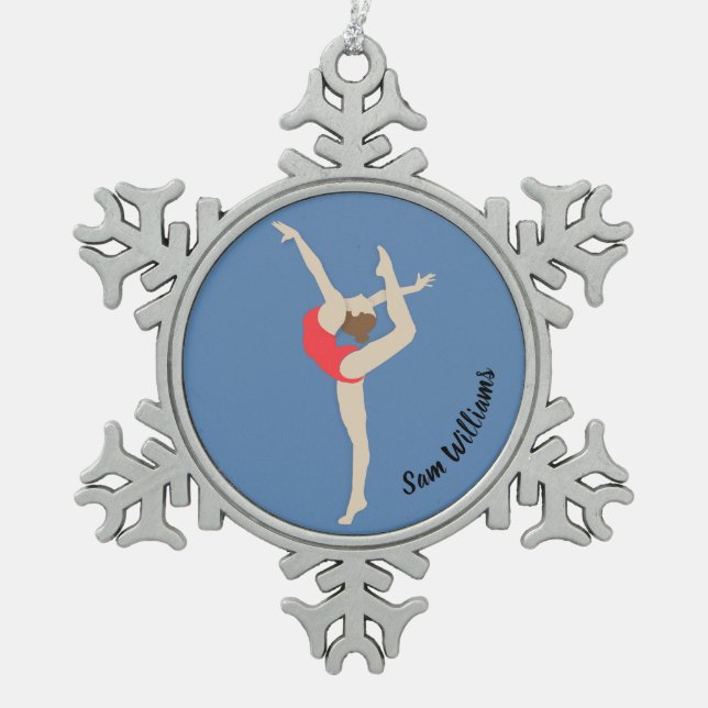 Ornement Flocon De Neige Gymnaste féminine (Devant)