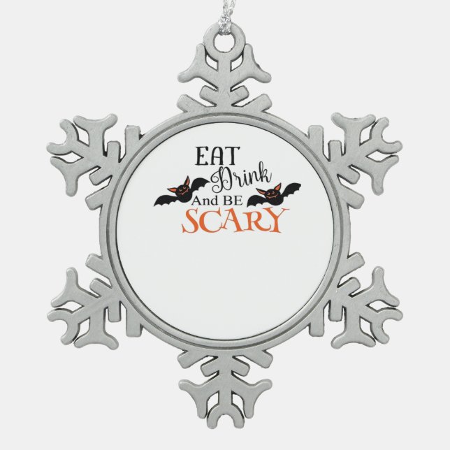 Ornement Flocon De Neige Halloween Bats Be Scary Funny Meme (Devant)