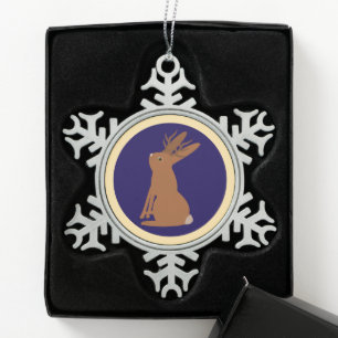 Ornement Flocon De Neige Halloween Jackalope Trou ou traitement
