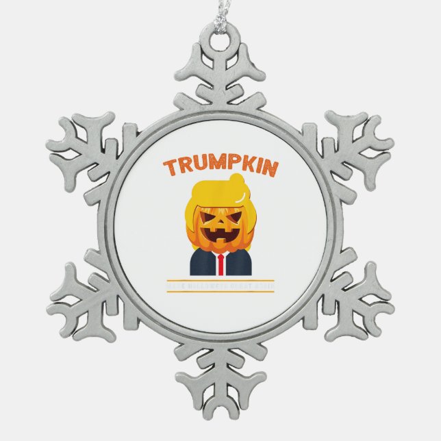 Ornement Flocon De Neige Halloween Trumpkin drôle Citrouille Halloween (Devant)