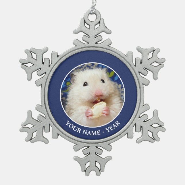 Ornement Flocon De Neige Hamster syrien en mousse Kokolinka (Devant)
