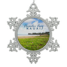 Hanalei Bay Kauai Hawaii Snowflake Pewer Christma
