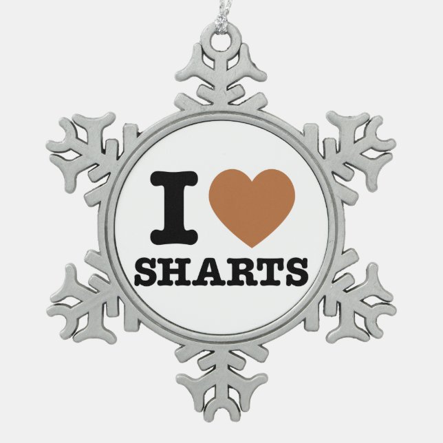 Ornement Flocon De Neige I Heart Sharts Funny Graphic (Devant)