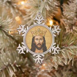 Ornement Flocon De Neige Icône du Christ