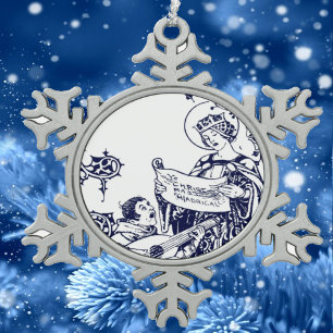 Ornement Flocon De Neige Illustration Art Nouveau de chanteurs de Noël médi