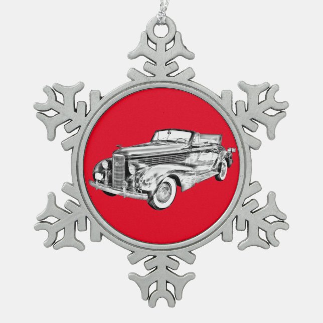 Ornement Flocon De Neige Illustration convertible Cadillac Lasalle 1938 (Devant)