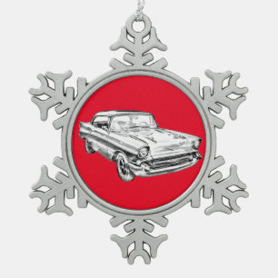 Ornement Flocon De Neige Illustration de la voiture classique Chevy Bel Air