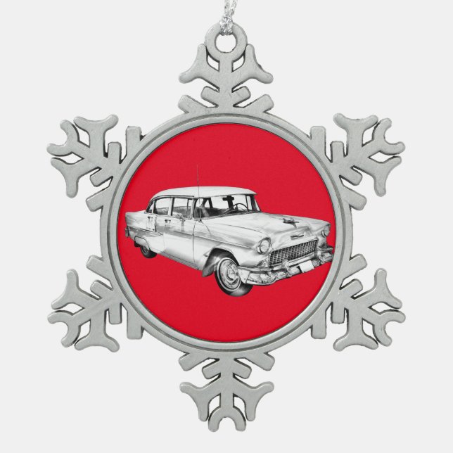 Ornement Flocon De Neige Illustration de la voiture d'antiquité Chevrolet B (Devant)