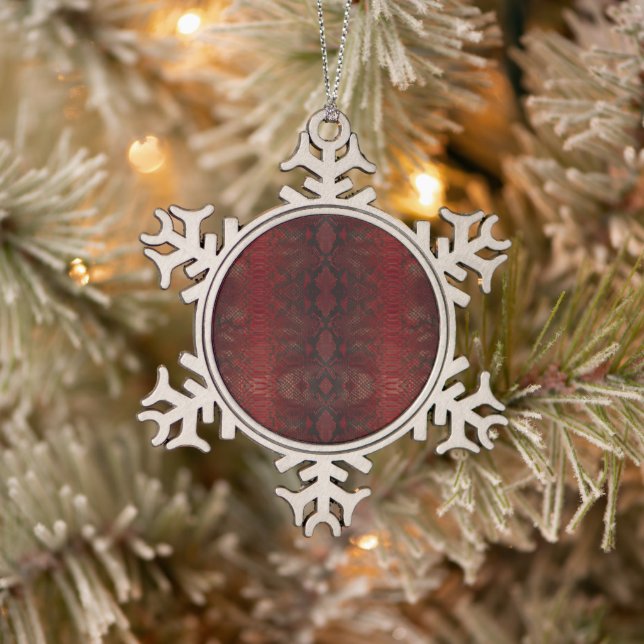 Ornement Flocon De Neige Impression Python rouge et noir (Arbre)