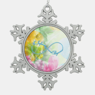 Ornement Flocon De Neige Impressionnant symbole Infinity "À l'infini et au-
