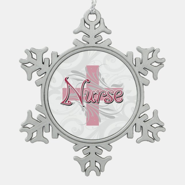 Ornement Flocon De Neige Infirmière Croix-Rose (Devant)